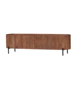Stolik pod TV ADLON 200 cm drewno mango wzór 3D*Invicta Interior