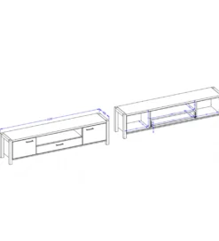 Stolik Pod TV AKTIV 210 cm w optyce dąb Taurus*Helvetia Hot