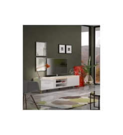 Stolik pod TV ALADYN 200 cm biały*MCA Linia Włoska Clearance