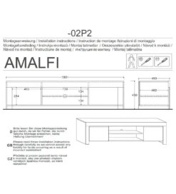 Stolik Pod TV AMALFI 190 Cm Biały*MCA Linia Włoska New