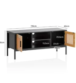 Stolik pod TV Ambert 110 cm czarny*WOHNLING, GERMANY Outlet