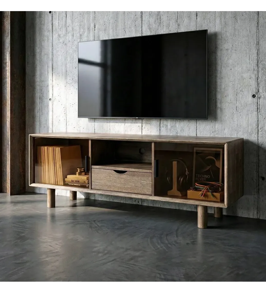 Stolik pod TV AMY 150 cm drewno kauczuk*Zona-Design Clearance