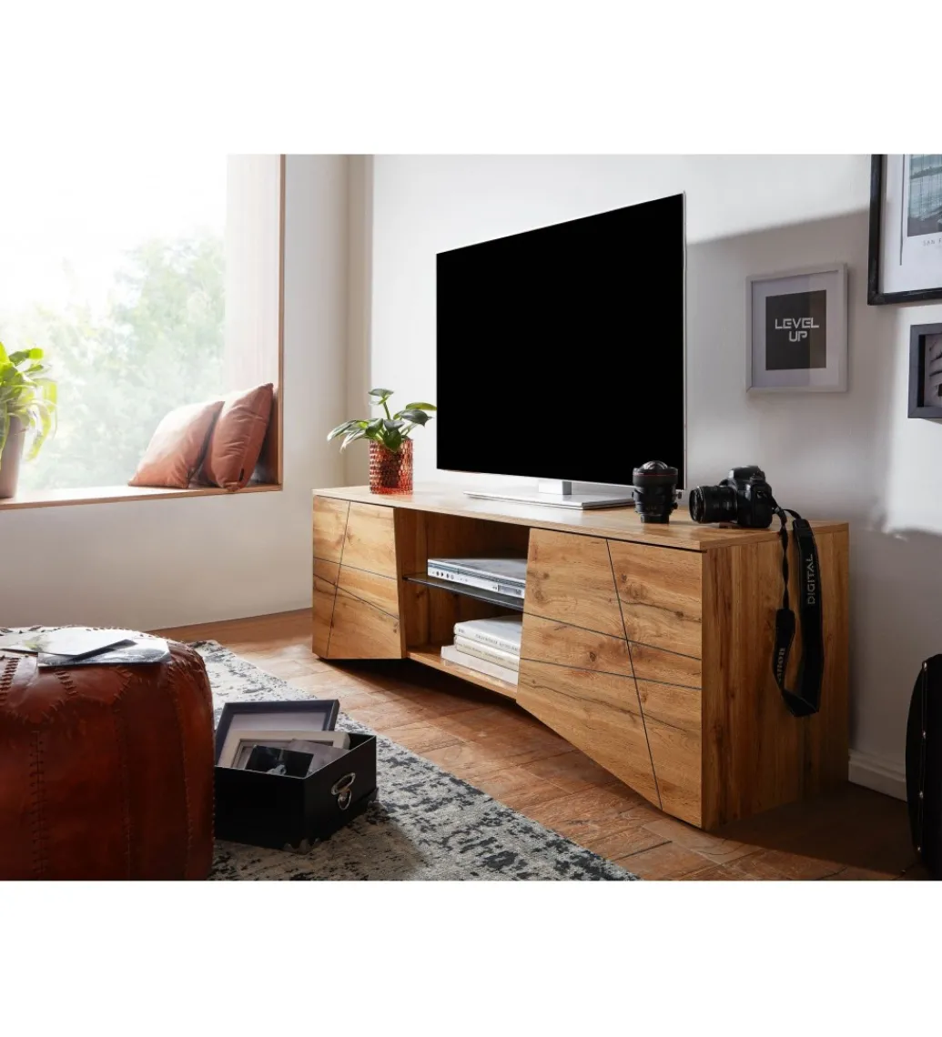 Stolik pod TV ANKONA 160 cm w kolorze dąb*WOHNLING, GERMANY Outlet
