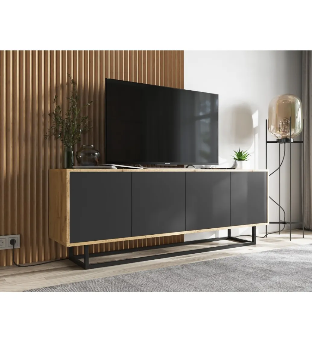 Stolik pod Tv Apollo B 150 cm czarny*Polski Design ML Clearance