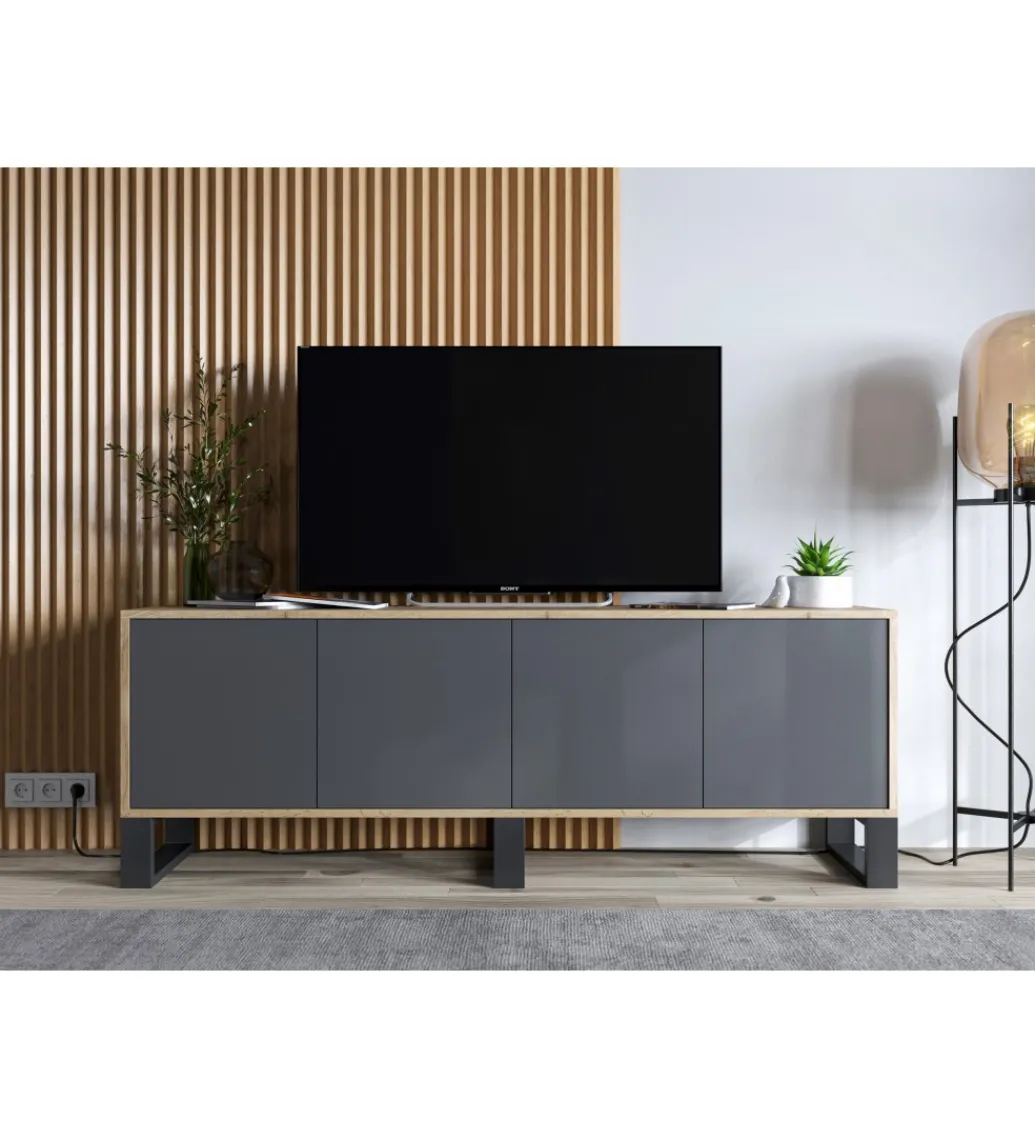 Stolik pod Tv Apollo B III 150 cm antracytowy*Polski Design ML New