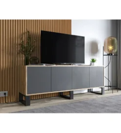 Stolik pod Tv Apollo B III 150 cm antracytowy*Polski Design ML New