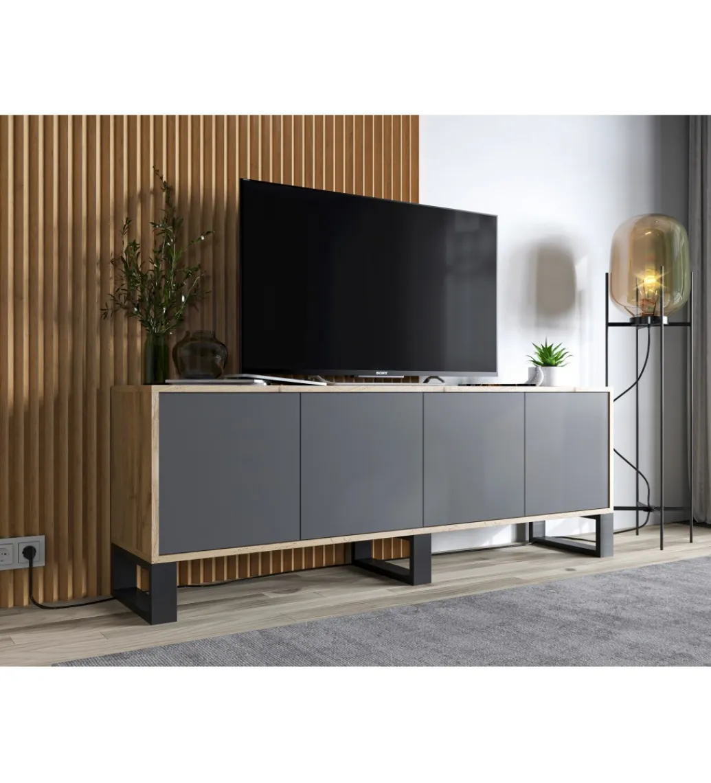 Stolik pod Tv Apollo B III 150 cm antracytowy*Polski Design ML New