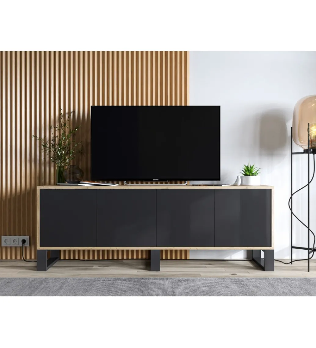 Stolik pod Tv Apollo B III 150 cm czarny*Polski Design ML