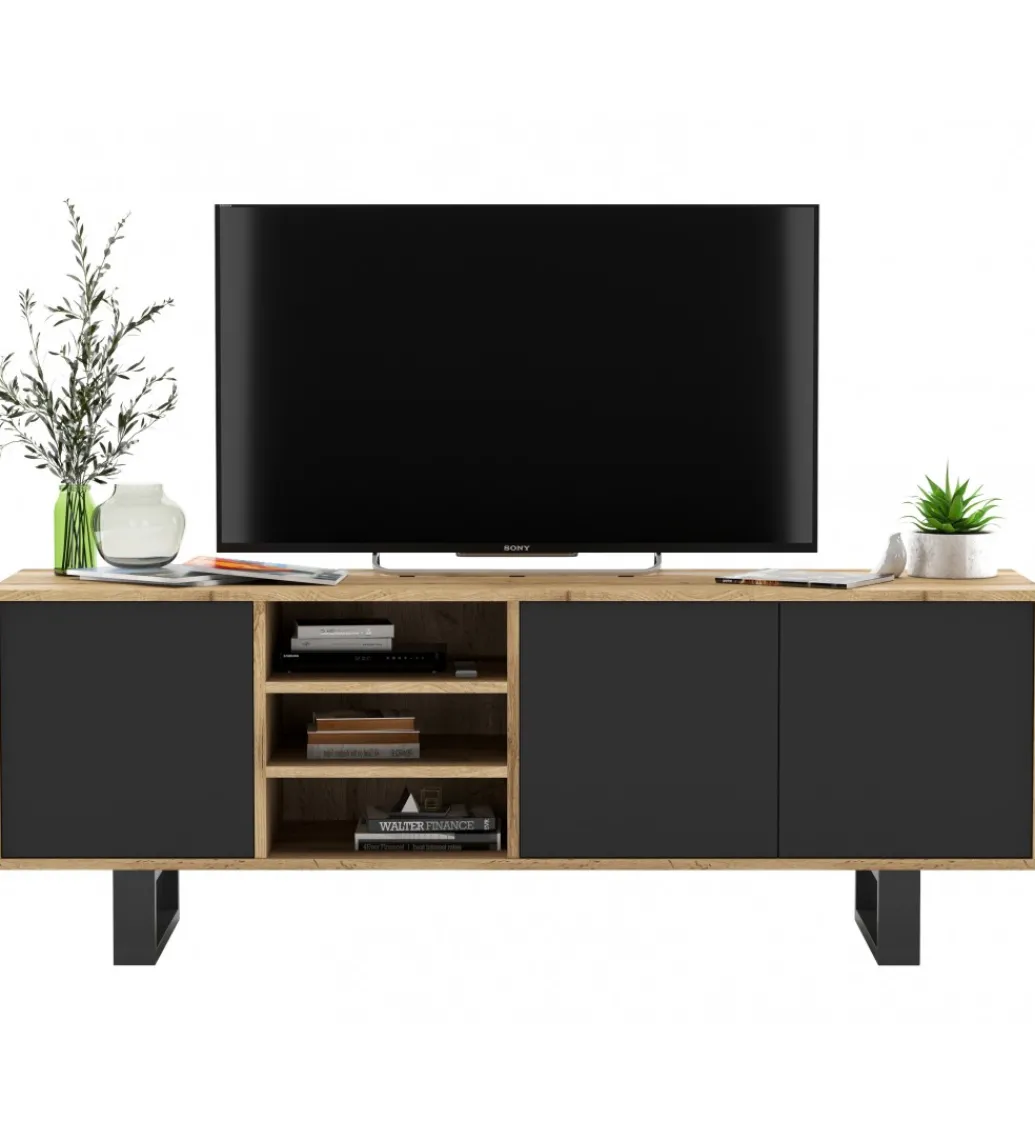 Stolik pod Tv Apollo II 150 cm czarny*Polski Design ML Discount