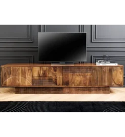 Stolik pod TV ART DECO 200 cm drewno mango brązowy*Invicta Interior - przedsprzedaż Clearance