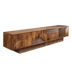 Stolik pod TV ART DECO 200 cm drewno mango brązowy*Invicta Interior - przedsprzedaż Clearance