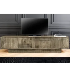 Stolik pod TV ART DECO 200 cm drewno mango szary*Invicta Interior Best