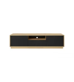 Stolik pod TV ASTON 180 cm czarny z dodatkiem koloru dąb Taurus*Helvetia Discount