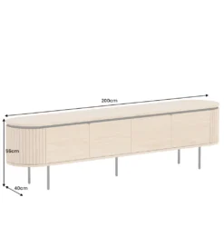Stolik pod TV ATELIER 200 cm kolor naturalnego dębu*Invicta Interior Discount
