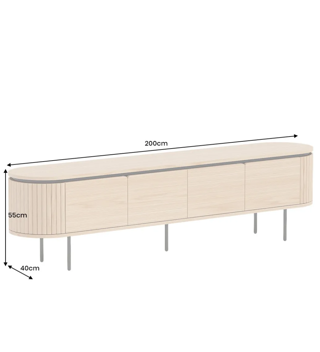 Stolik pod TV ATELIER 200 cm kolor naturalnego dębu*Invicta Interior Discount