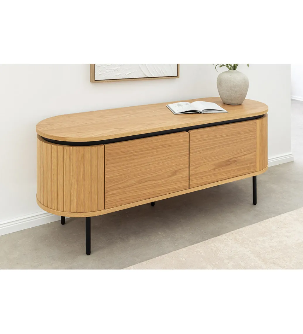 Stolik pod TV ATELIER 120 cm kolor naturalnego dębu*Invicta Interior - przedsprzedaż