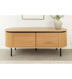 Stolik pod TV ATELIER 120 cm kolor naturalnego dębu*Invicta Interior - przedsprzedaż
