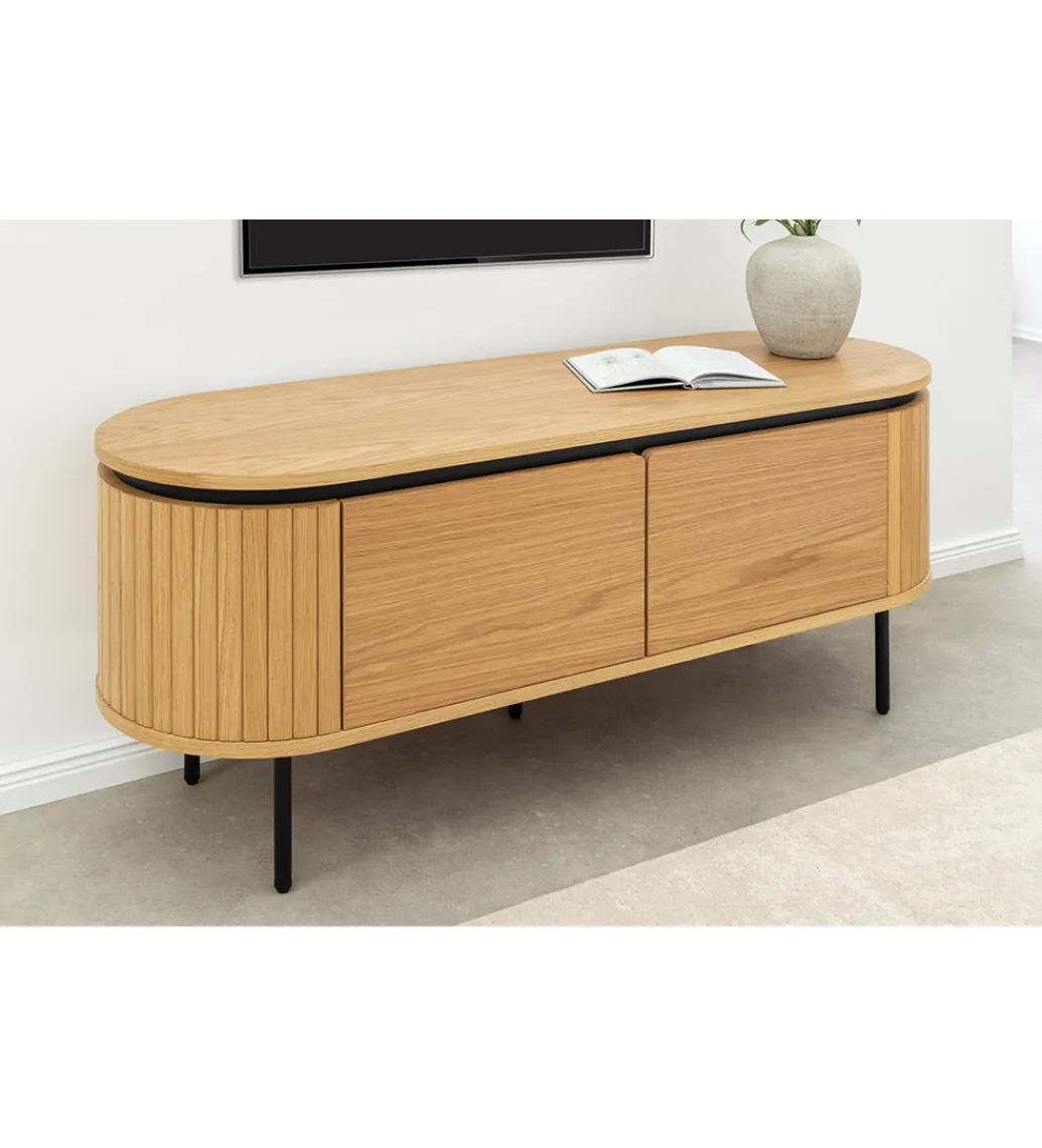 Stolik pod TV ATELIER 120 cm kolor naturalnego dębu*Invicta Interior - przedsprzedaż