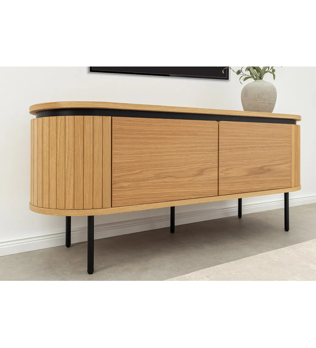 Stolik pod TV ATELIER 120 cm kolor naturalnego dębu*Invicta Interior - przedsprzedaż