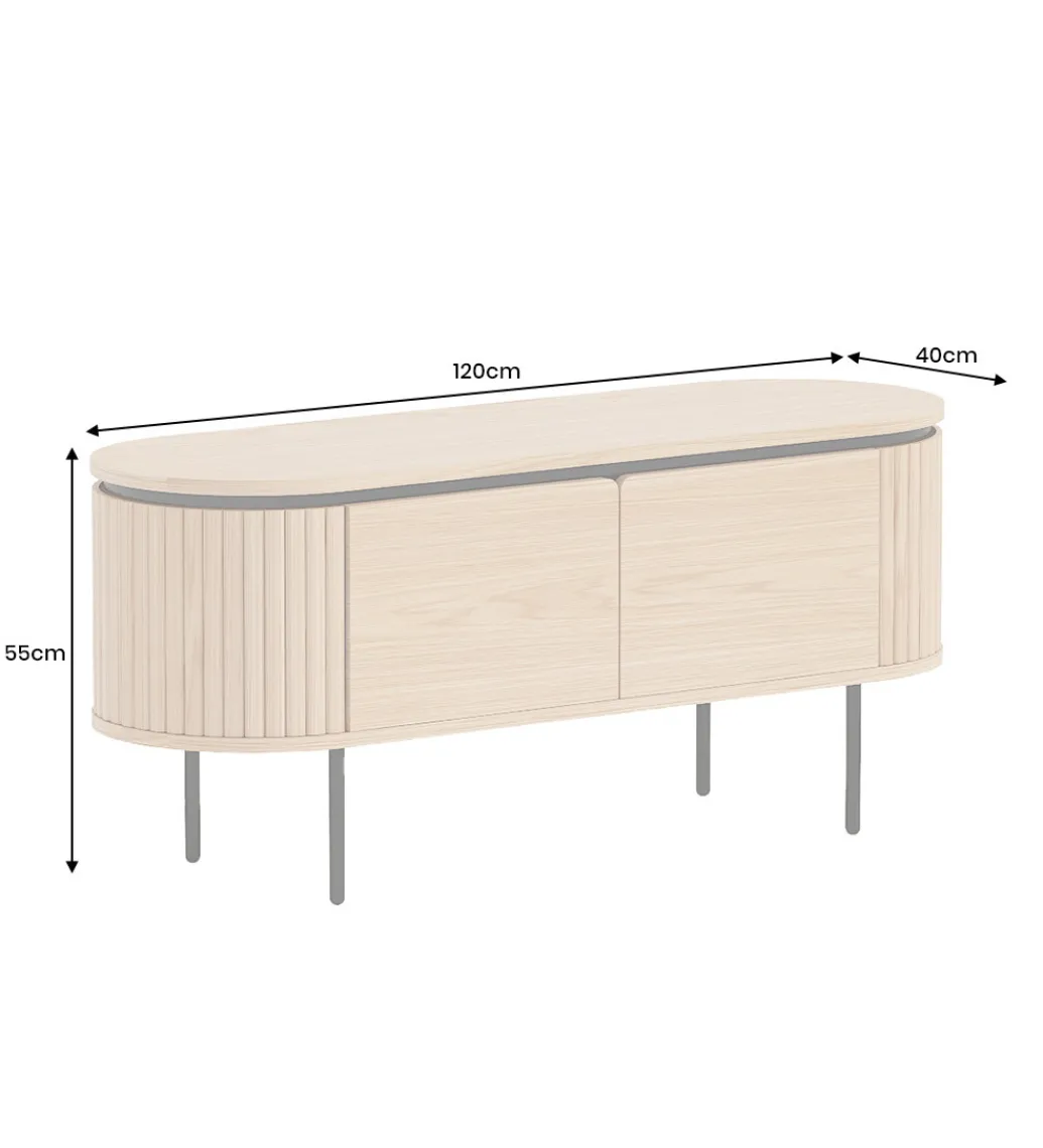 Stolik pod TV ATELIER 120 cm kolor naturalnego dębu*Invicta Interior - przedsprzedaż