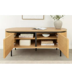 Stolik pod TV ATELIER 120 cm kolor naturalnego dębu*Invicta Interior - przedsprzedaż