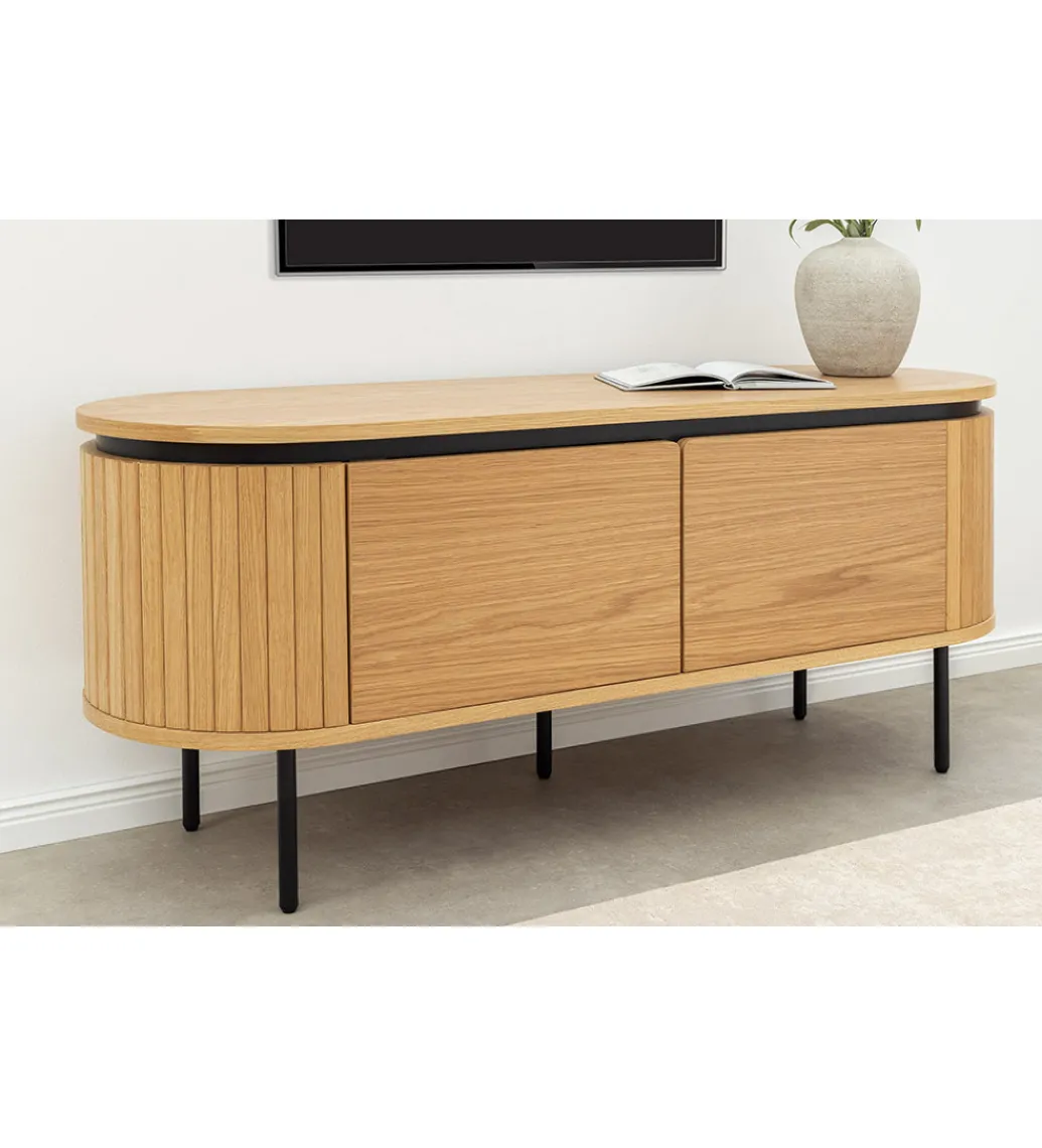 Stolik pod TV ATELIER 120 cm kolor naturalnego dębu*Invicta Interior - przedsprzedaż