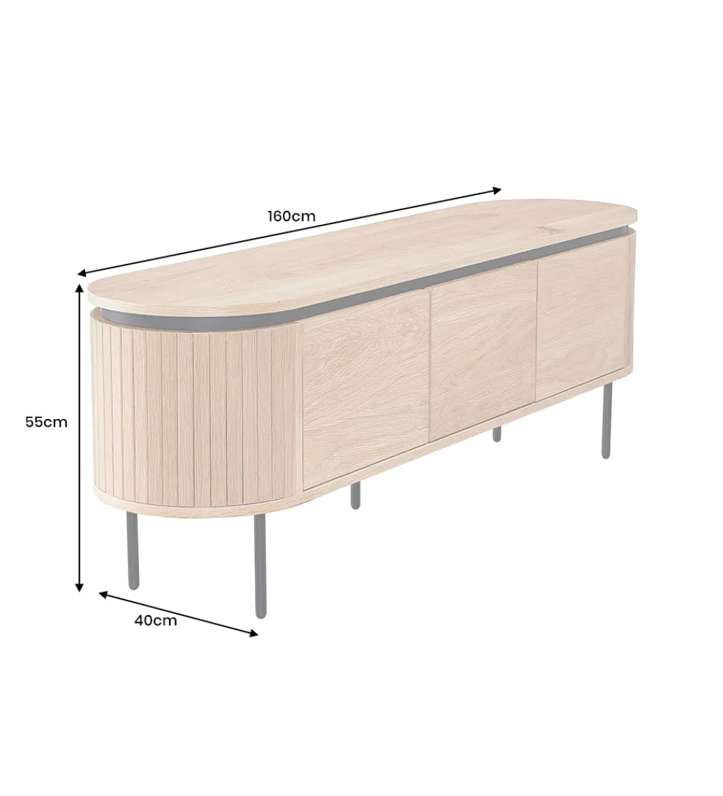 Stolik pod TV ATELIER 160 cm kolor naturalnego dębu*Invicta Interior - przedsprzedaż Hot