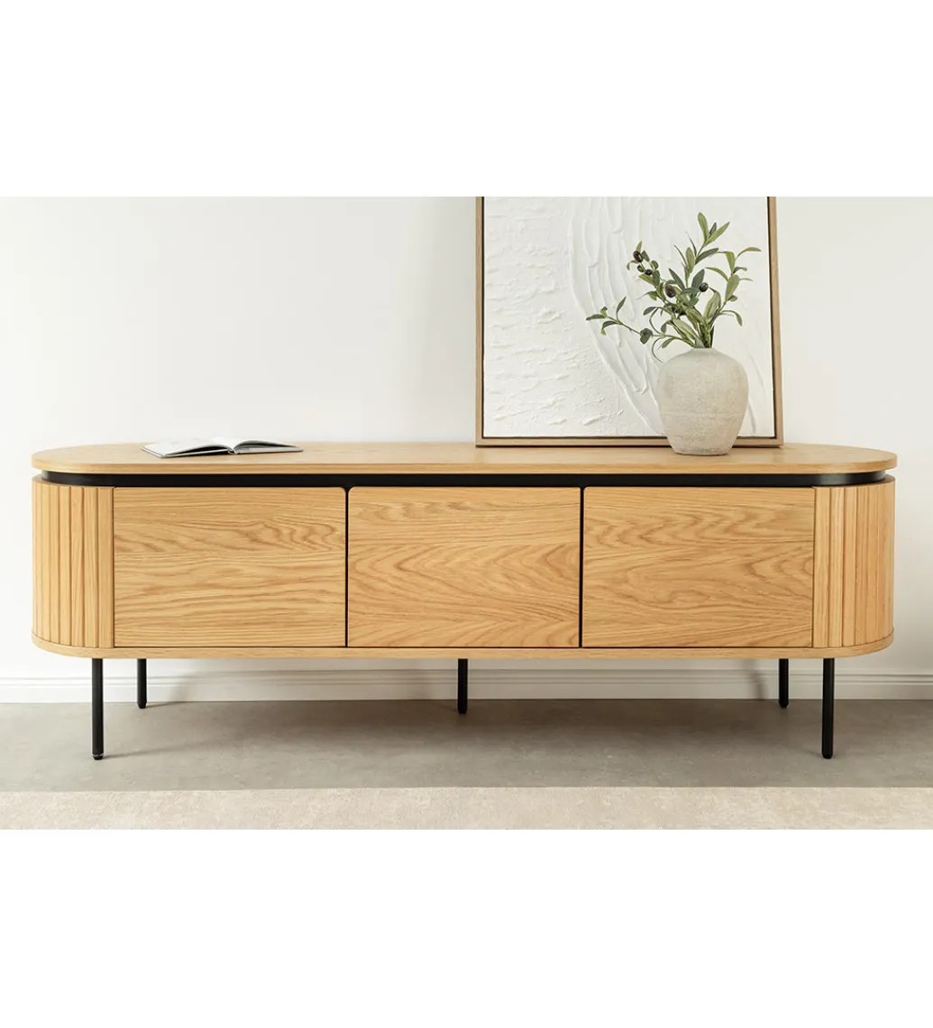 Stolik pod TV ATELIER 160 cm kolor naturalnego dębu*Invicta Interior - przedsprzedaż Hot