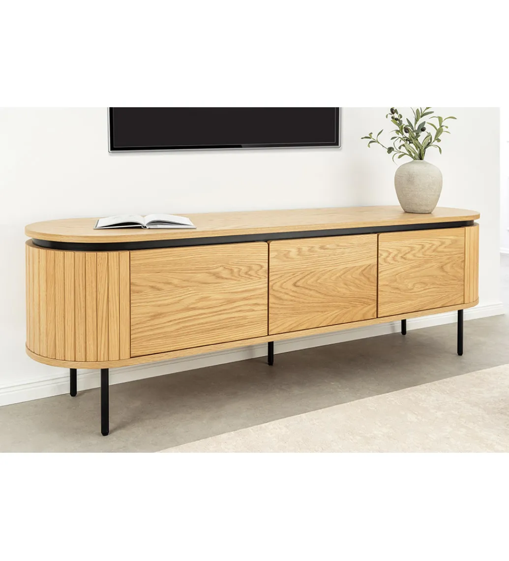 Stolik pod TV ATELIER 160 cm kolor naturalnego dębu*Invicta Interior - przedsprzedaż Hot