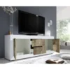 Stolik pod TV BASIC 210 cm biała z dodatkiem koloru klon Pero*MCA Linia Włoska Hot