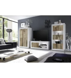 Stolik Pod TV BASIC 140 Cm Biały z dodatkiem koloru klon pero*MCA Linia Włoska Outlet