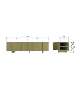 Stolik pod TV BASU 200 cm drewno sosny moss*WOOOD Hot