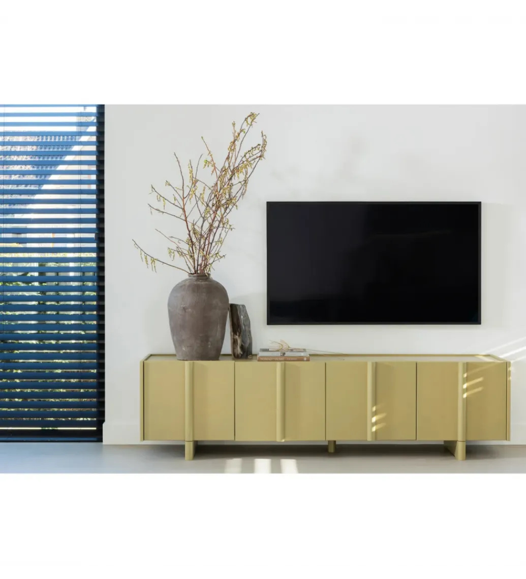 Stolik pod TV BASU 200 cm drewno sosny moss*WOOOD Hot