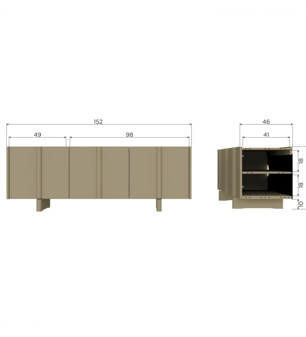 Stolik pod TV BASU 152 cm drewno sosny moss*WOOOD