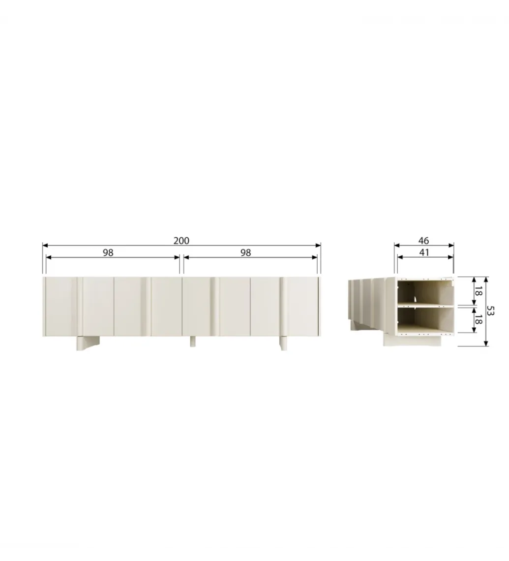 Stolik pod TV BASU 200 cm drewno sosny dust*WOOOD Sale