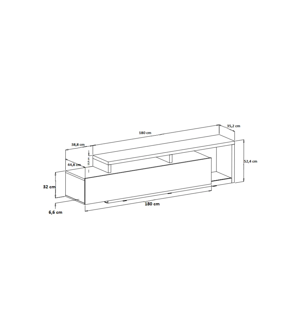 Stolik pod TV BOTA 219 cm czarny*Helvetia New