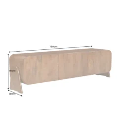 Stolik pod TV BRASIL 160 cm drewno mango brązowy*Invicta Interior