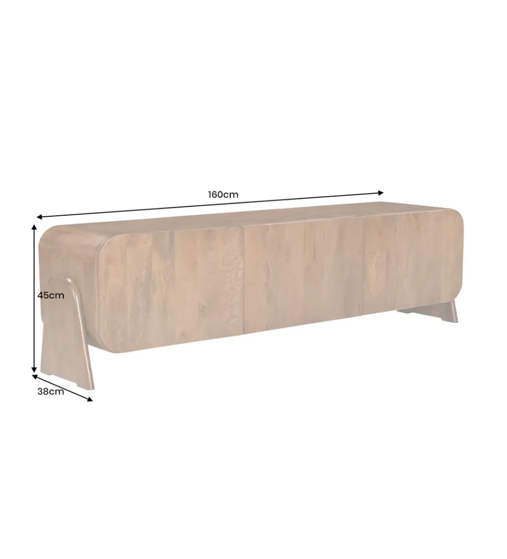 Stolik pod TV BRASIL 160 cm drewno mango brązowy*Invicta Interior