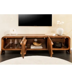 Stolik pod TV BRASIL 160 cm drewno mango brązowy*Invicta Interior