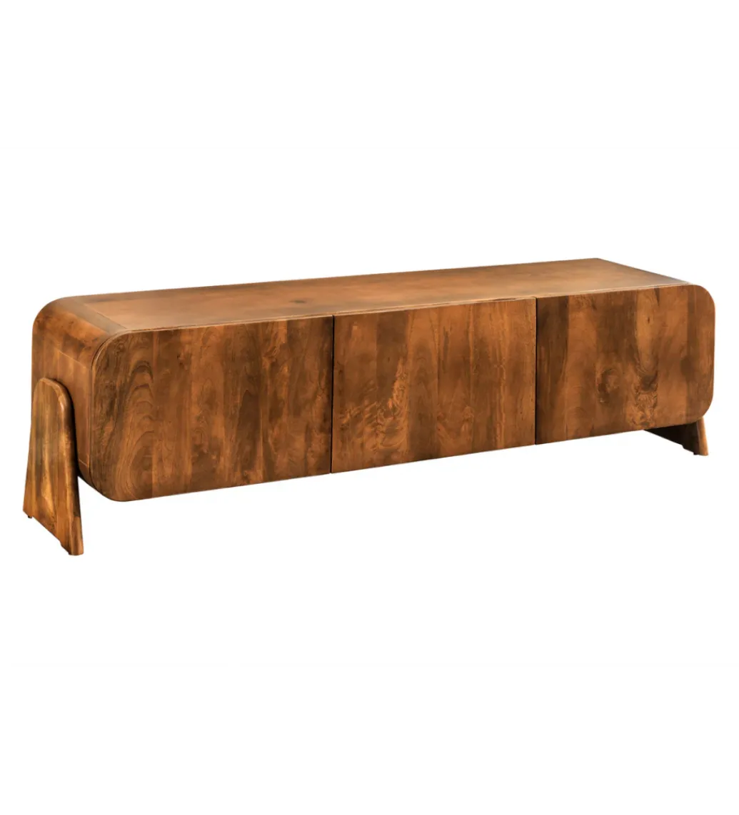 Stolik pod TV BRASIL 160 cm drewno mango brązowy*Invicta Interior
