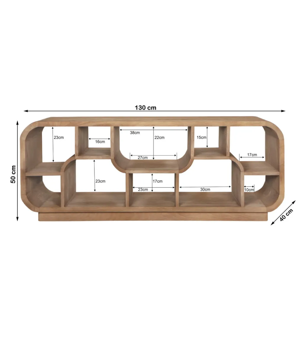 Stolik pod TV BRIX MORGAN 130 cm drewno mango naturalna*LF-Design Outlet
