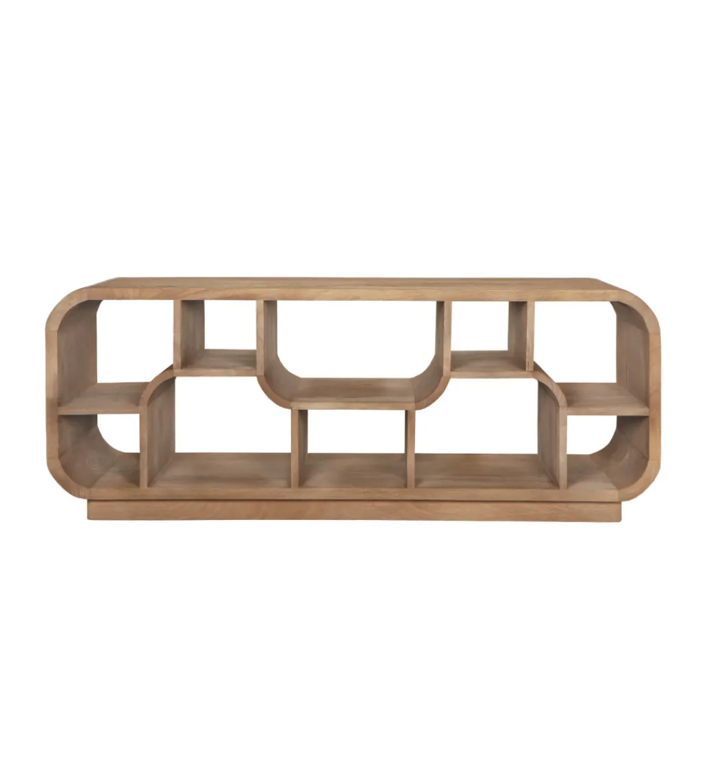 Stolik pod TV BRIX MORGAN 130 cm drewno mango naturalna*LF-Design Outlet