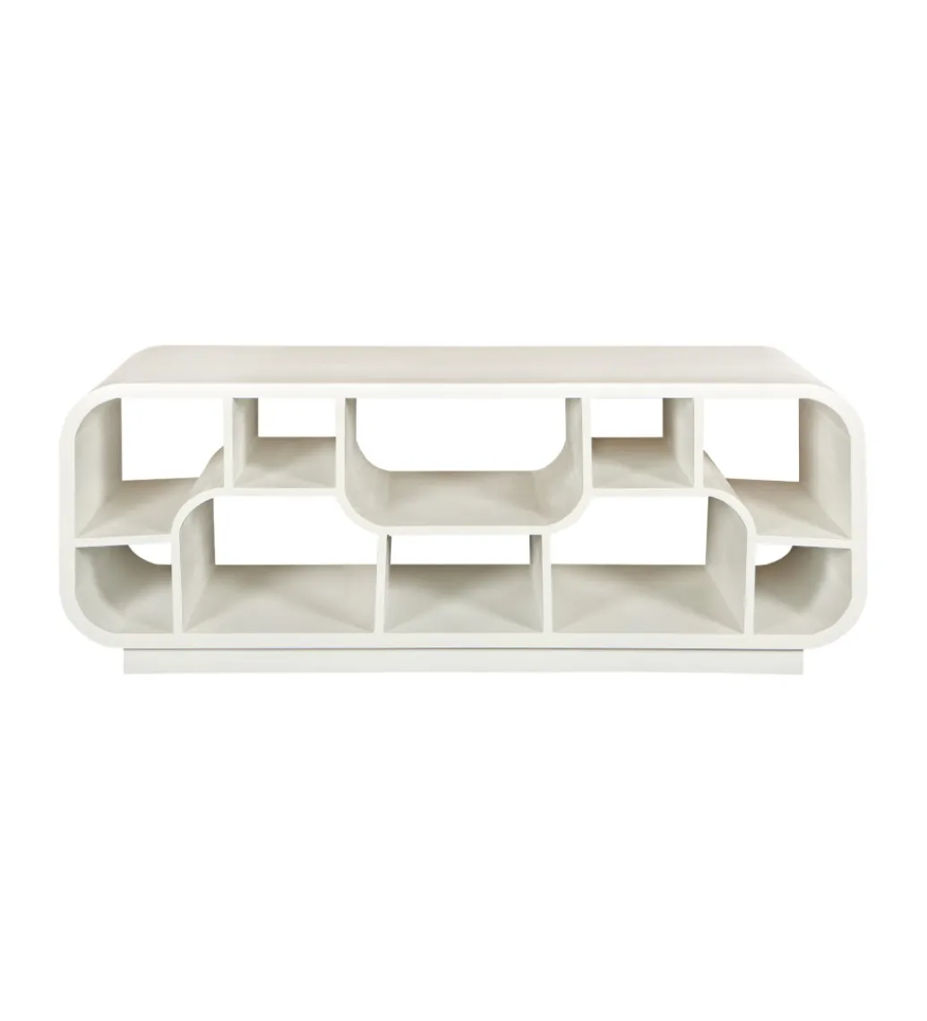 Stolik pod TV BRIX MORGAN 130 cm drewno mango biała*LF-Design Outlet