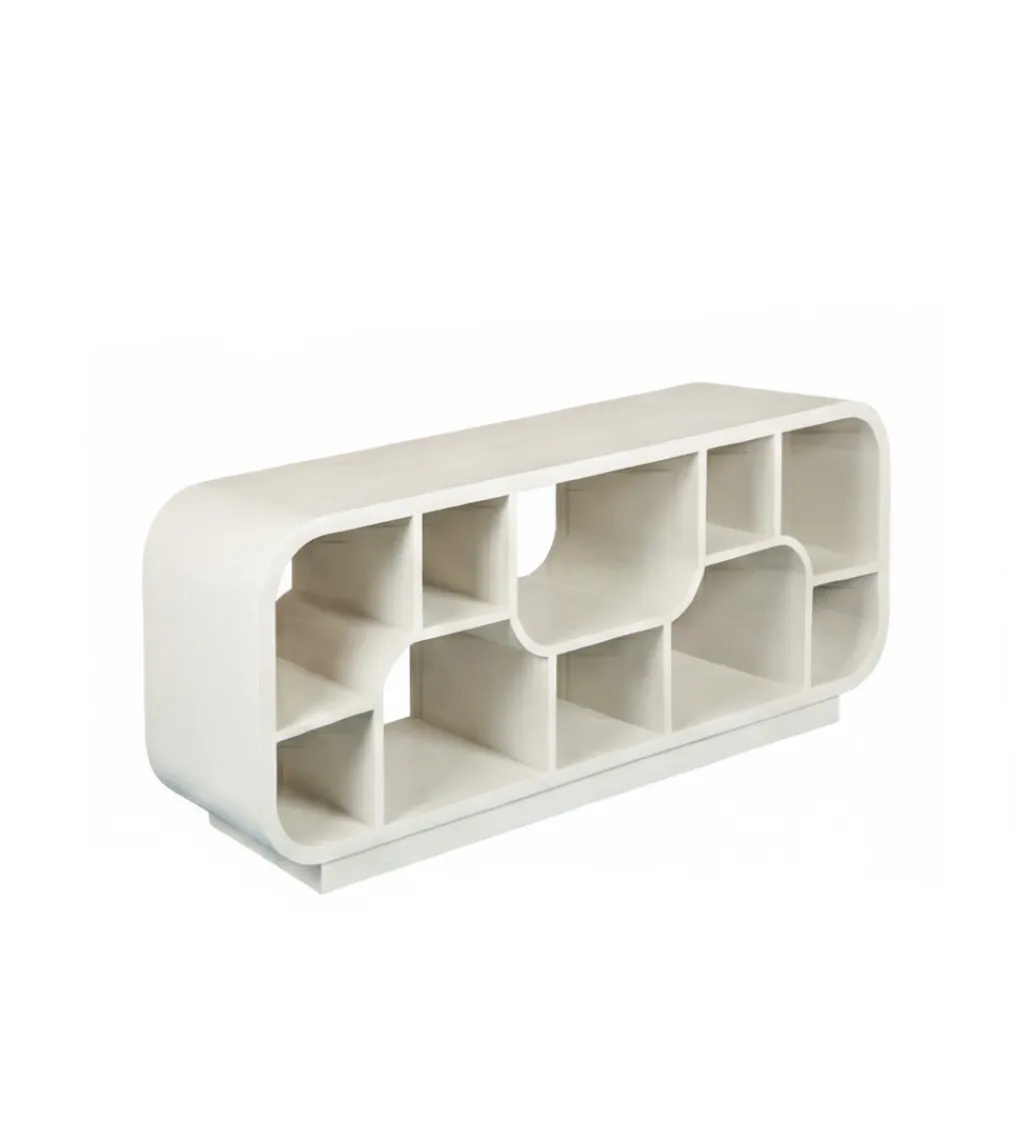 Stolik pod TV BRIX MORGAN 130 cm drewno mango biała*LF-Design Outlet