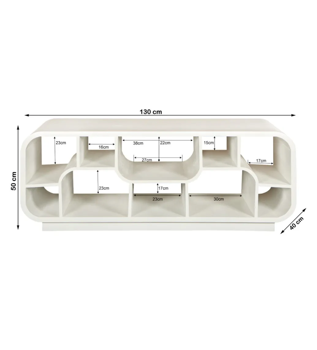 Stolik pod TV BRIX MORGAN 130 cm drewno mango biała*LF-Design Outlet