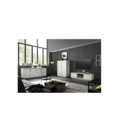 Stolik pod TV CARRARA 139 cm w optyce białego marmuru*MCA Linia Włoska Clearance