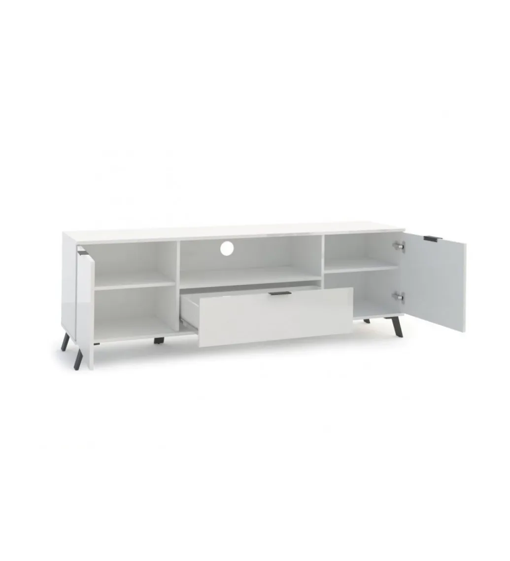 Stolik pod TV CASABLANCA 180 cm biały Z Dodatkiem Klon Pero*MCA Linia Włoska New