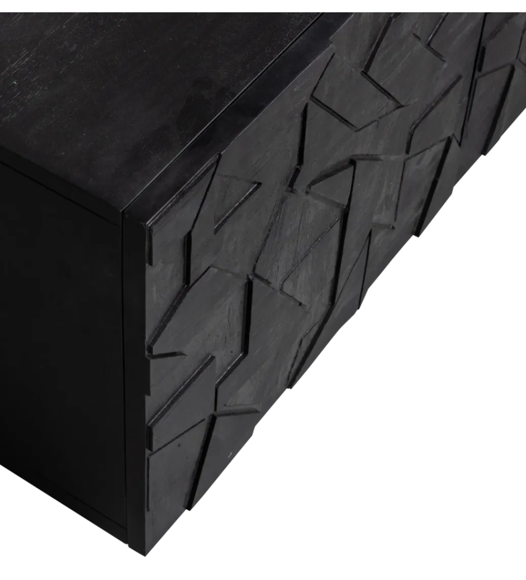 Stolik pod TV COUNTER 160 cm drewno mango czarna*WOOOD New