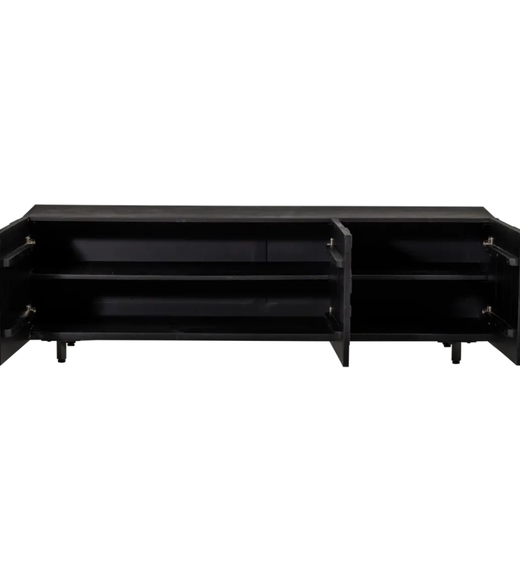 Stolik pod TV COUNTER 160 cm drewno mango czarna*WOOOD New