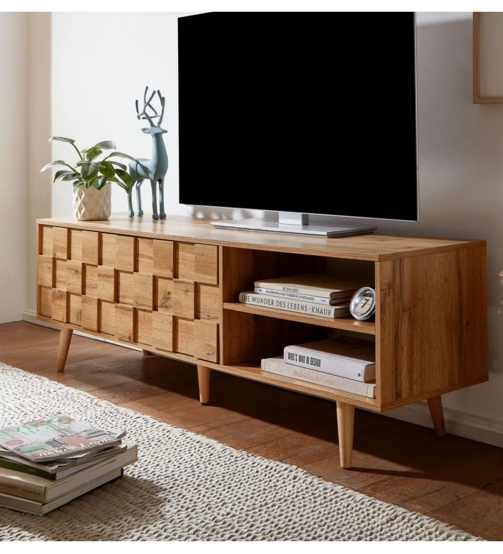 Stolik pod TV CREMONA 160 cm w kolorze dąb*WOHNLING, GERMANY Best